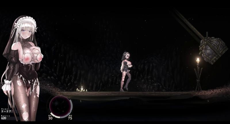 Scene from Sinisistar2 - Sinisistar2-lilia-defeated-captured-by-goblins-and-taken-to-their-prison