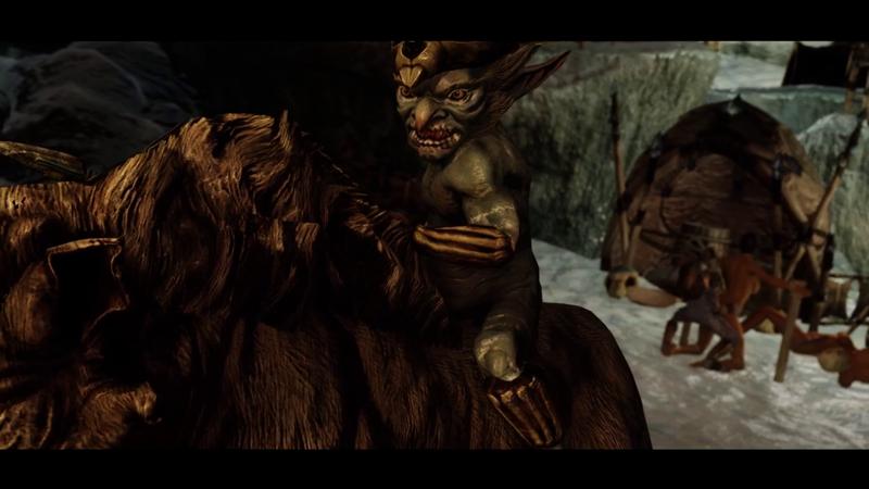 Scene from Skyrim - skytim-two-elf-girls-captured-by-rieklings-and-taken-to-their-lair